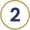 A bold, dark blue number 2 is centered inside a thin gold circle on a white background.